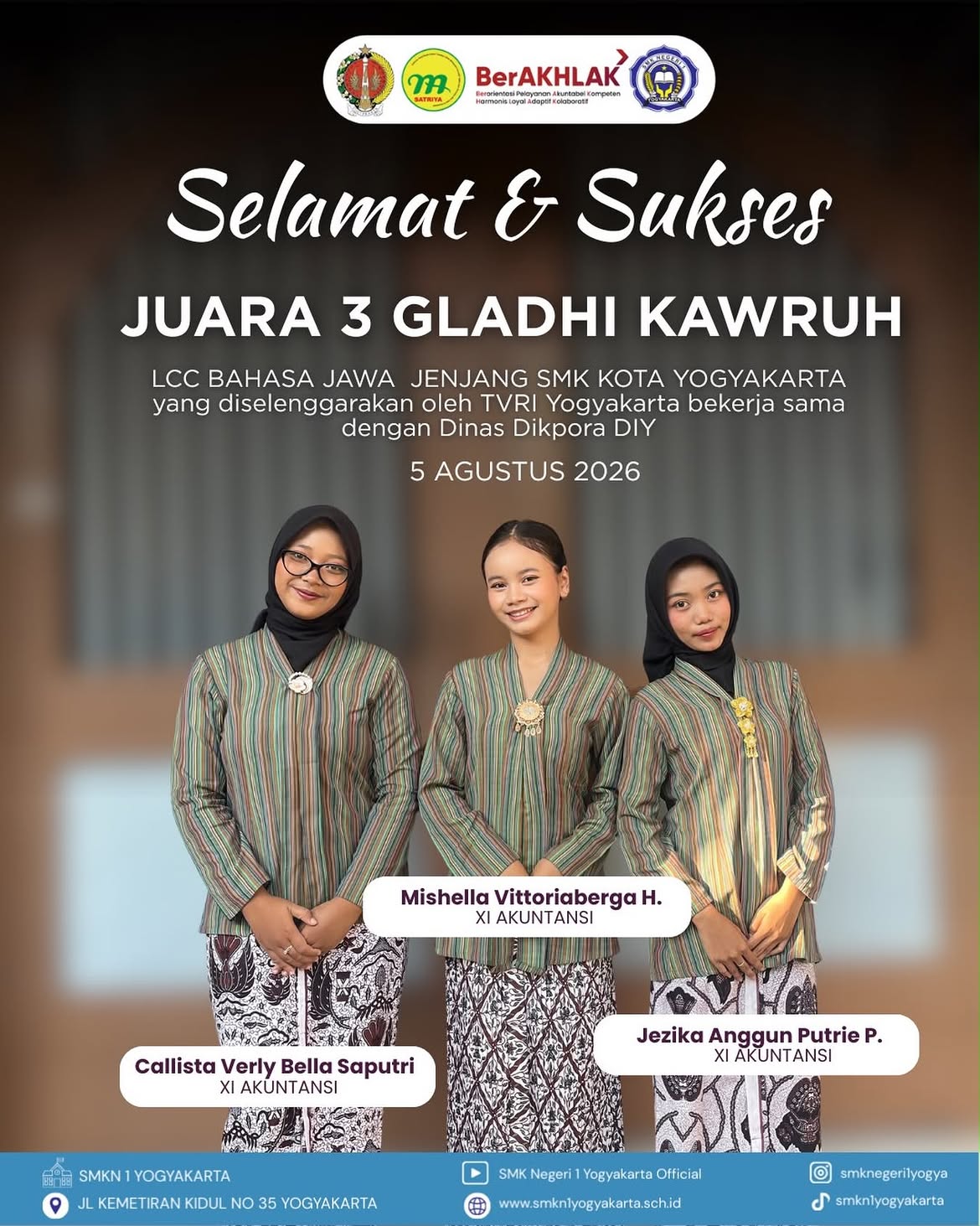 Juara 3 Gladhi Kawruh Basa Jawa Jenjang SMK se-DIY